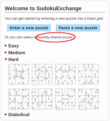 recently shared puzzles